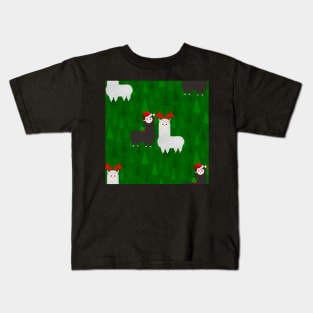 christmas reindeer alpacas Kids T-Shirt